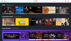 ITsART piattaforma digitale schermata home
