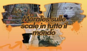 murales sulle scale, arte contemporanea, pitture murali sulle scale, scalinata a mosaico, effetti realistici sulla scala, pittura murale