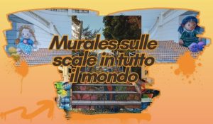 murales sulle scale, arte contemporanea, pitture murali sulle scale, scalinata a mosaico, effetti realistici sulla scala, pittura murale
