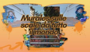 murales sulle scale, arte contemporanea, pitture murali sulle scale, scalinata a mosaico, effetti realistici sulla scala, pittura murale