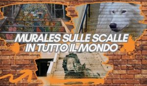 murales sulle scale, arte contemporanea, pitture murali sulle scale, scalinata a mosaico, effetti realistici sulla scala, pittura murale