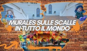 murales sulle scale, arte contemporanea, pitture murali sulle scale, scalinata a mosaico, effetti realistici sulla scala, pittura murale